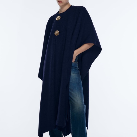 Zara Jackets & Coats Zara Buttoned Cape Limited Edition Poshmark